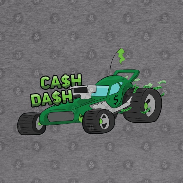 "Cash Dash" Green Dune Buggy Cartoon Beach Buggy by Dad n Son Designs